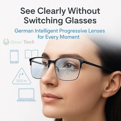 Multifocal Reading Glasses with Photochromic Lenses, Anti-Blue Light and UV Protection