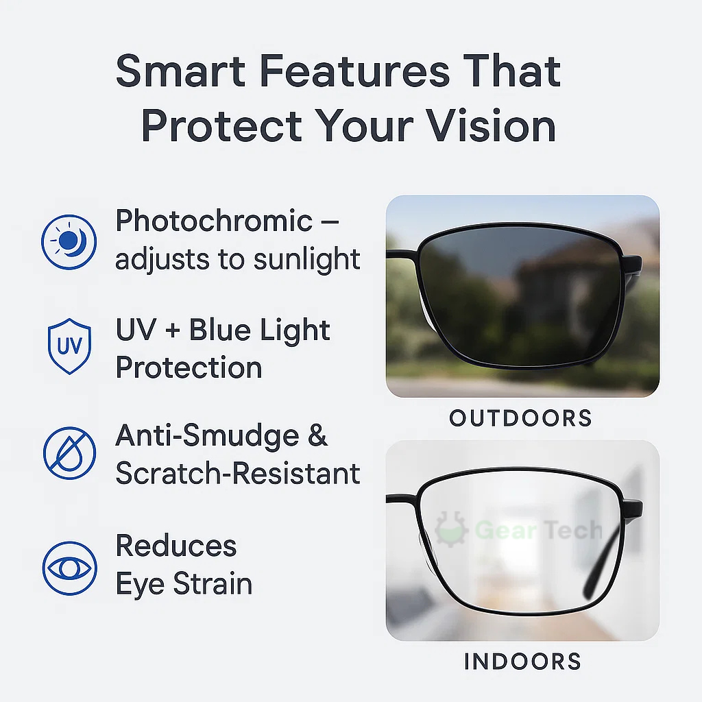 Multifocal Reading Glasses with Photochromic Lenses, Anti-Blue Light and UV Protection