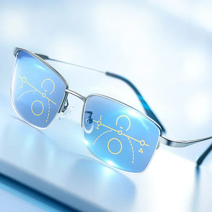 Multifocal Reading Glasses with Photochromic Lenses, Anti-Blue Light and UV Protection