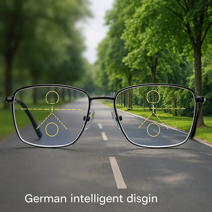 Multifocal Reading Glasses with Photochromic Lenses, Anti-Blue Light and UV Protection