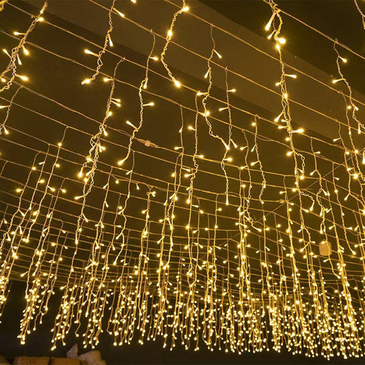 LED Icicle Curtain Lights - 50m Waterproof Waterfall String, IP44, 36V Low Voltage