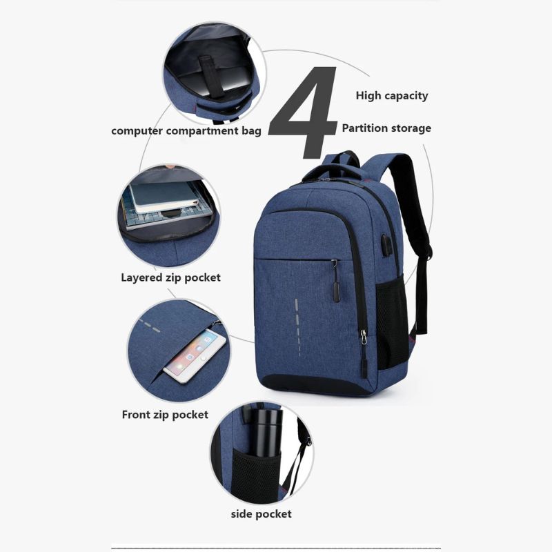Ultralight Water-Repellent Backpack with Laptop Compartment for Men and Women