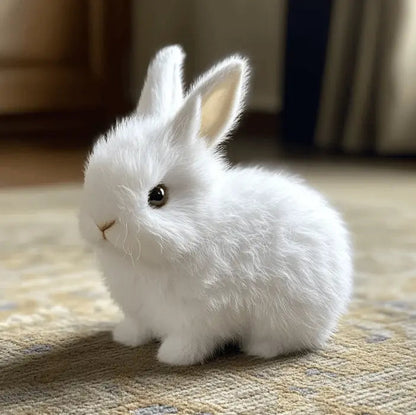 Realistic Rabbit Plush Toy with Lifelike Hopping Movement, Soft Fur and Ear Motion
