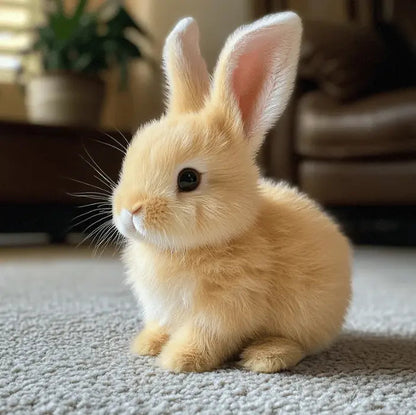 Realistic Rabbit Plush Toy with Lifelike Hopping Movement, Soft Fur and Ear Motion