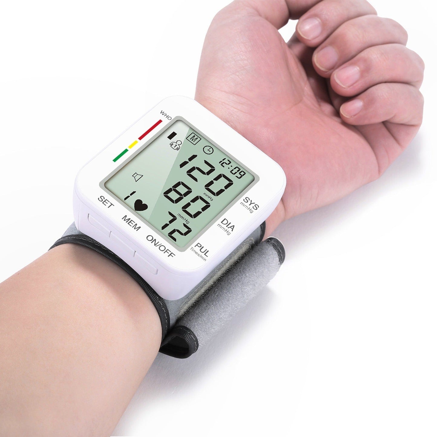 Rechargeable Wrist Blood Pressure Monitor with Voice Reading and Dual User Memory