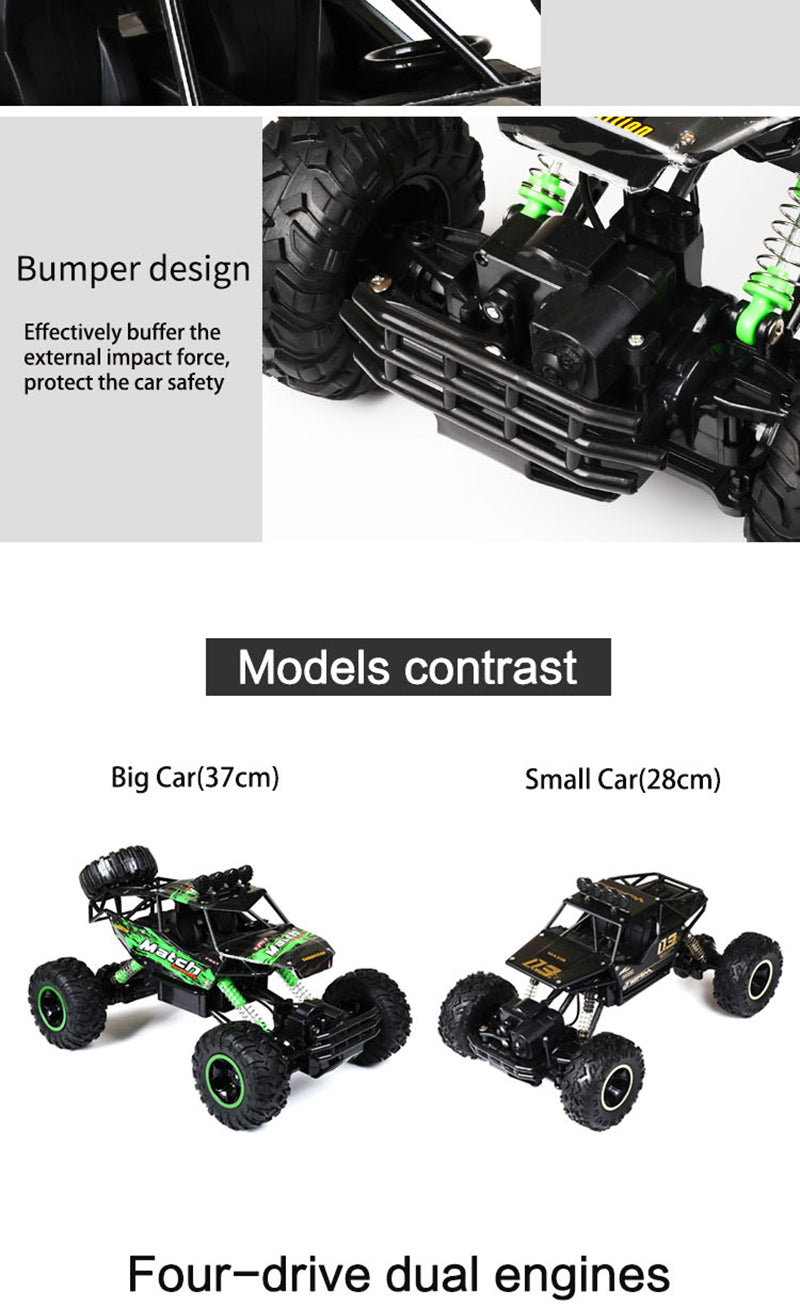 4x4 Rock Crawler Monster Truck RC Car with Shockproof Suspension and 2.4GHz Control