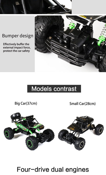 4x4 Rock Crawler Monster Truck RC Car with Shockproof Suspension and 2.4GHz Control