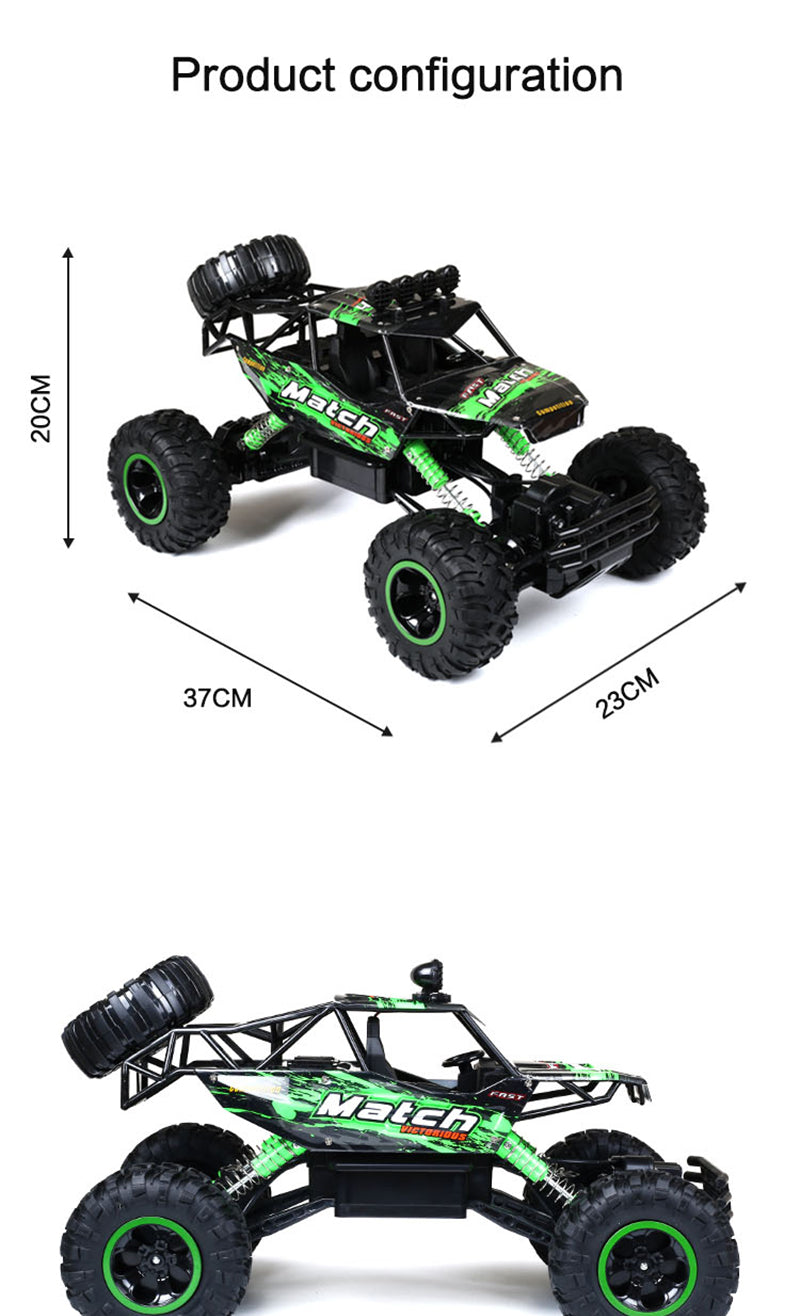 4x4 Rock Crawler Monster Truck RC Car with Shockproof Suspension and 2.4GHz Control