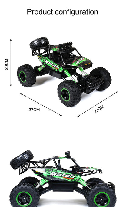 4x4 Rock Crawler Monster Truck RC Car with Shockproof Suspension and 2.4GHz Control