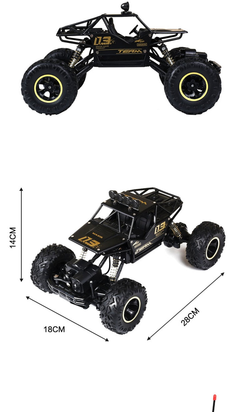 4x4 Rock Crawler Monster Truck RC Car with Shockproof Suspension and 2.4GHz Control