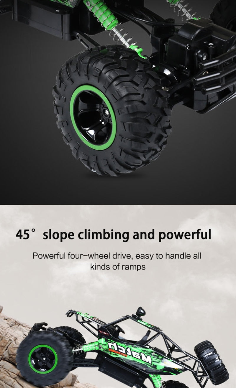 4x4 Rock Crawler Monster Truck RC Car with Shockproof Suspension and 2.4GHz Control