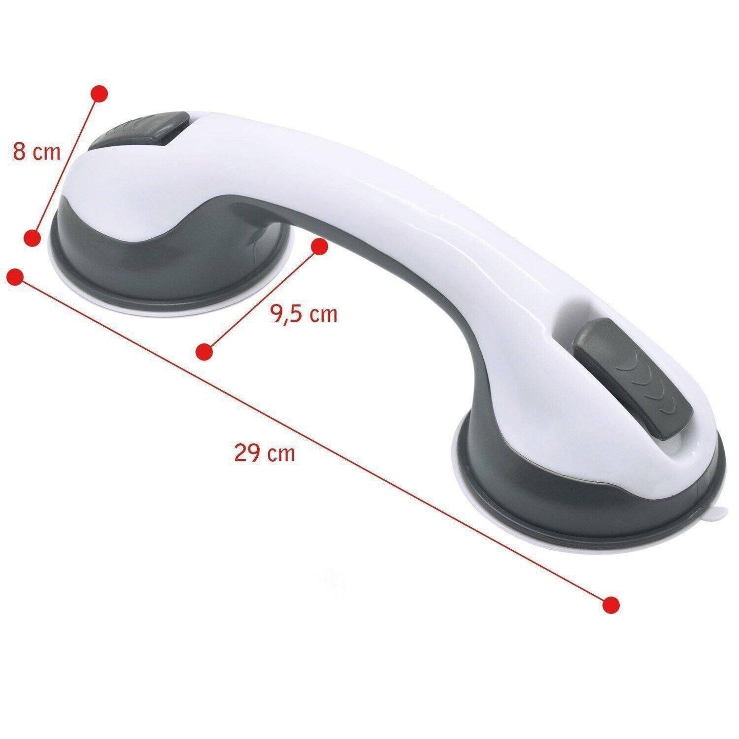 Non-Slip Bathtub Grab Bar - Suction Cup Shower Handrail for Seniors & Mobility Support, No Drill