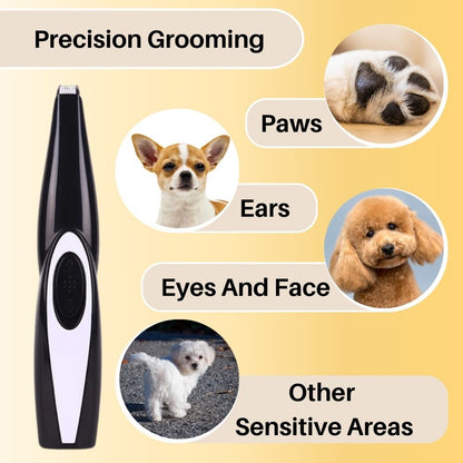 PerfectTrim Silent Precision Pet Trimmer with Safety Blade and Ergonomic Grip for Dogs and Cats
