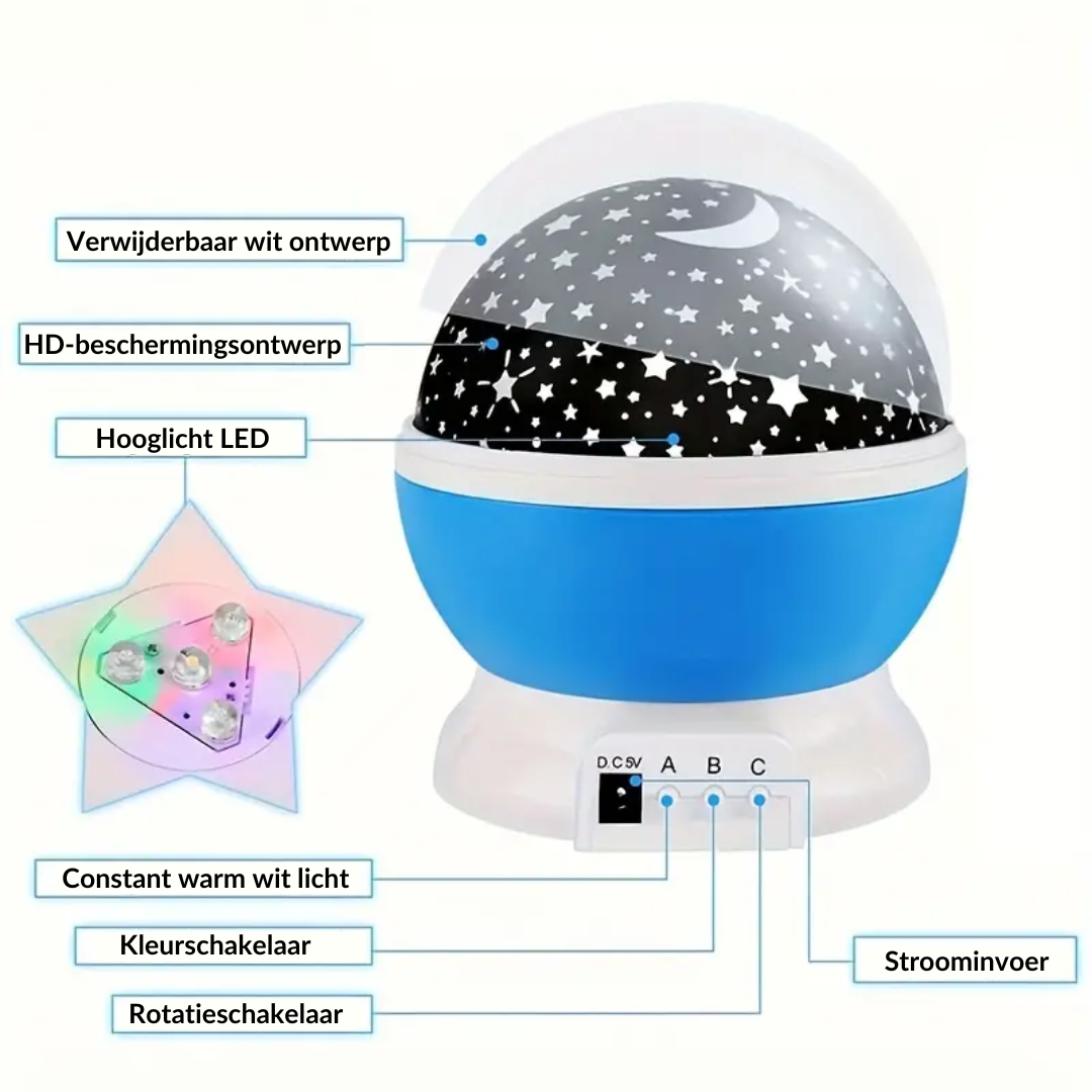 Star Projector Night Light - Soothing Sky Projection with Music Function