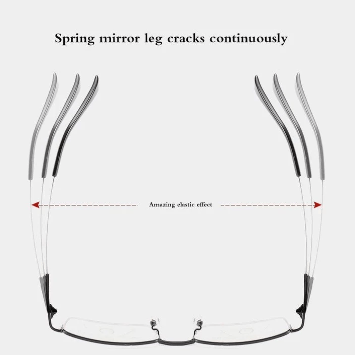 Titanium Progressive Reading Glasses for Distance and Near Vision with Blue Light Filter