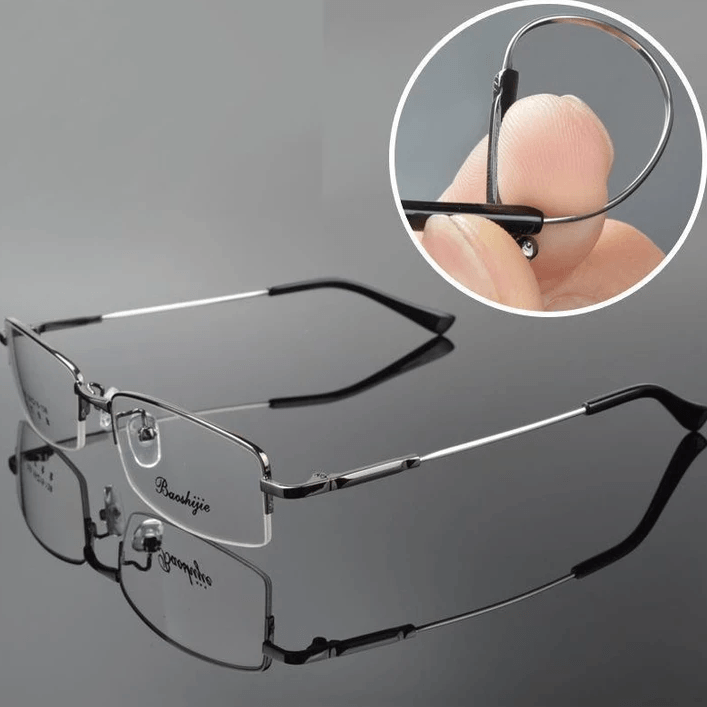 Titanium Progressive Reading Glasses for Distance and Near Vision with Blue Light Filter