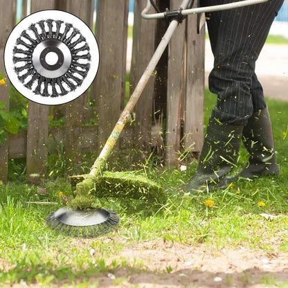 Steel Wire Brush Trimmer Head Attachment - 360° Weed & Grass Removal