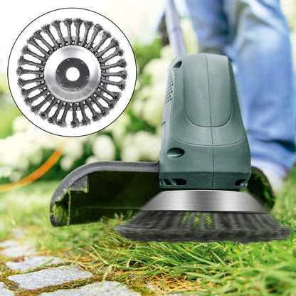 Steel Wire Brush Trimmer Head Attachment - 360° Weed & Grass Removal