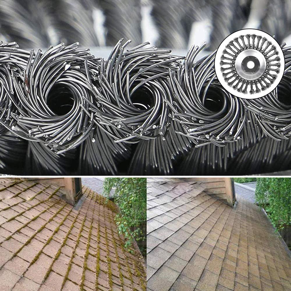 Steel Wire Brush Trimmer Head Attachment - 360° Weed & Grass Removal
