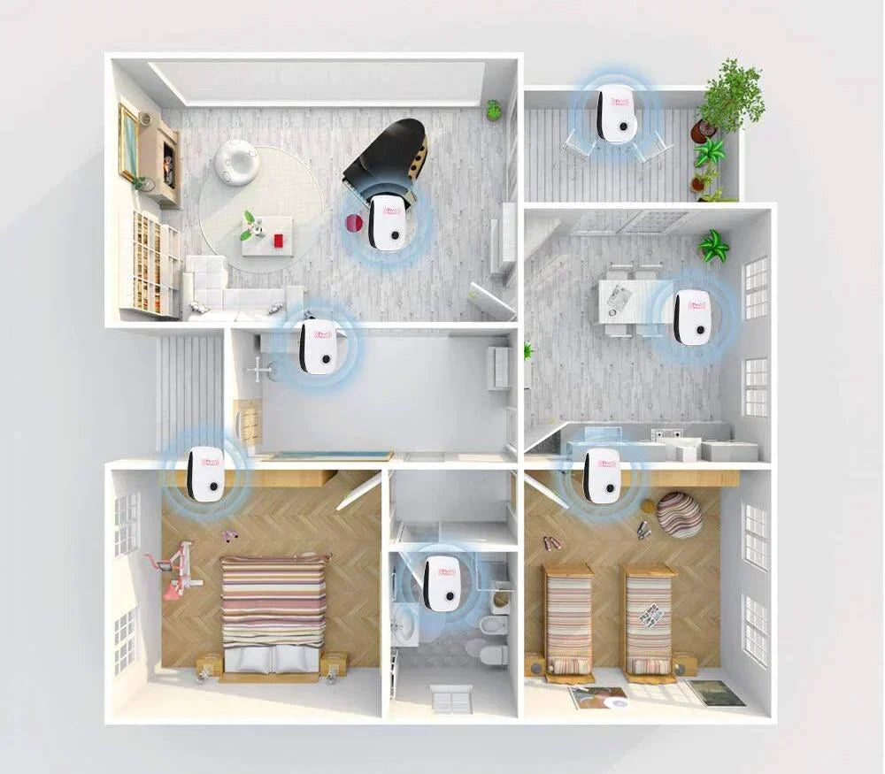 Ultrasonic Electromagnetic Pest Repeller - Chemical-Free Indoor & Outdoor Control