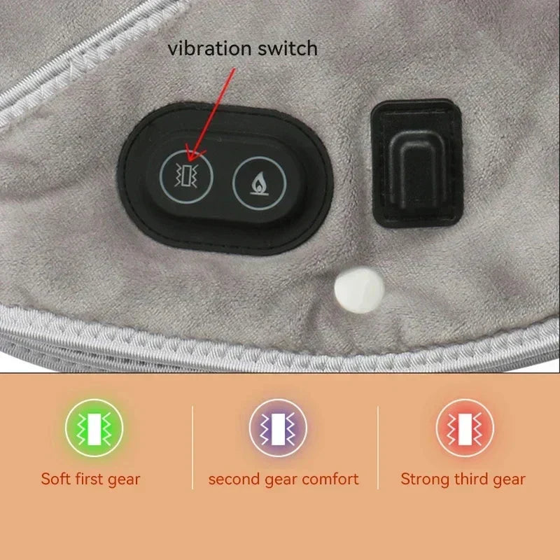 Warm Neck and Shoulder Massager with Heated Plush Wrap and Gentle Vibration