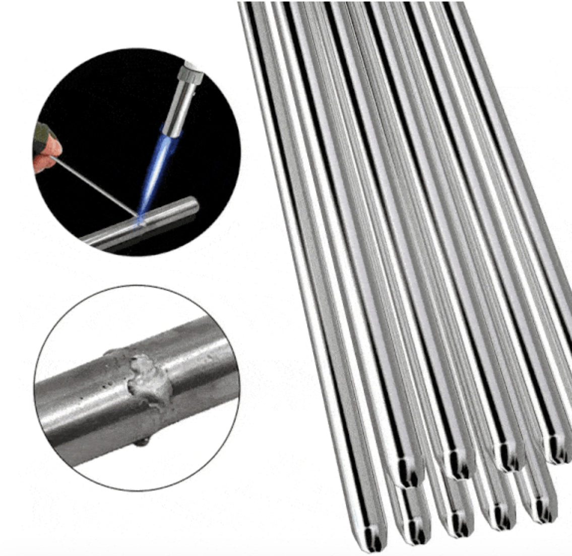 Aluminum Welding Rods for Low-Temperature Metal Repair Projects, 50 Pieces Included
