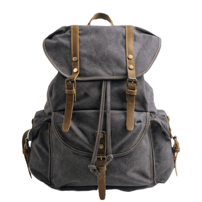 WessPack Durable Canvas Backpack with Padded Straps, Reinforced Buckles and Multiple Pockets