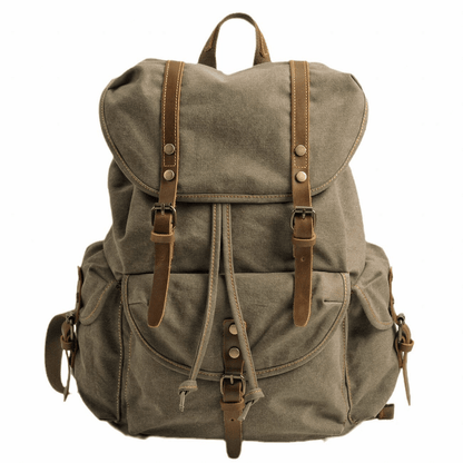 WessPack Durable Canvas Backpack with Padded Straps, Reinforced Buckles and Multiple Pockets