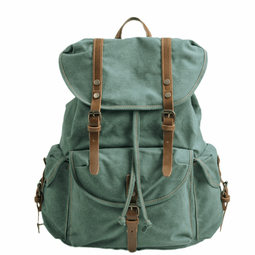 WessPack Durable Canvas Backpack with Padded Straps, Reinforced Buckles and Multiple Pockets