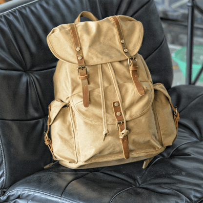 WessPack Durable Canvas Backpack with Padded Straps, Reinforced Buckles and Multiple Pockets