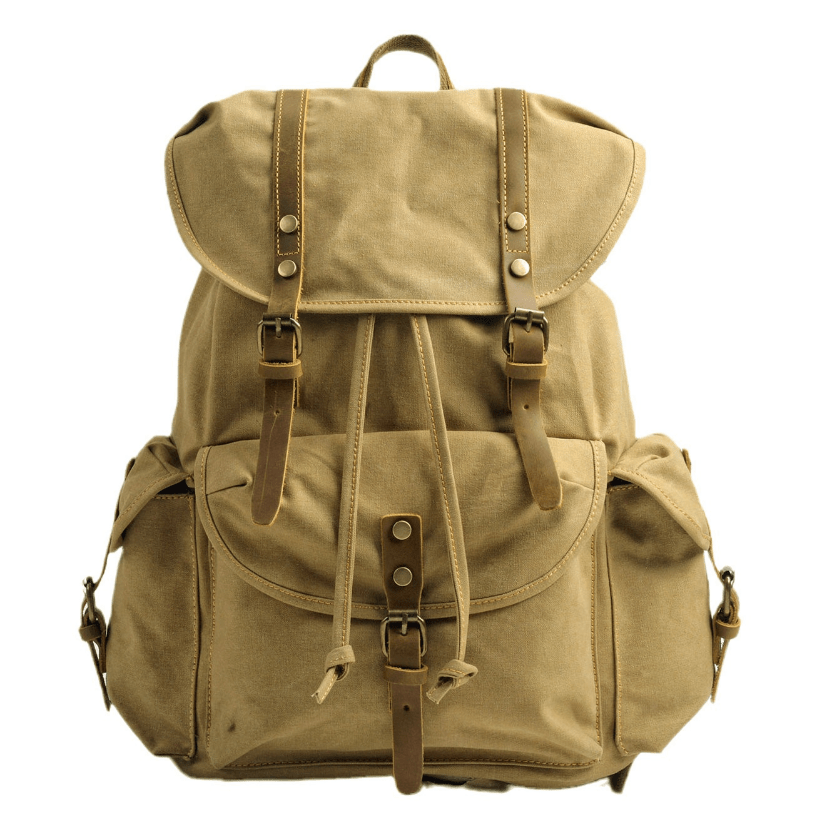 WessPack Durable Canvas Backpack with Padded Straps, Reinforced Buckles and Multiple Pockets