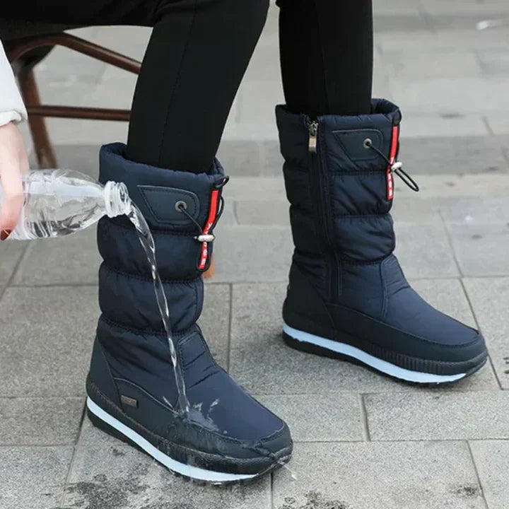 Women's Cozy Insulated Winter Boots with Warm Lining, PU Upper and Side Zip Closure