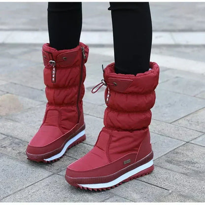 Women's Cozy Insulated Winter Boots with Warm Lining, PU Upper and Side Zip Closure