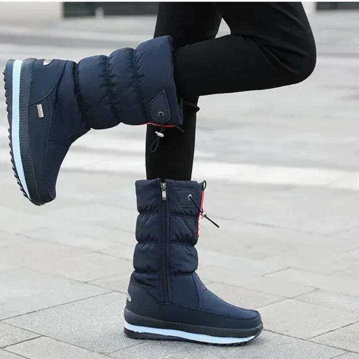 Women's Cozy Insulated Winter Boots with Warm Lining, PU Upper and Side Zip Closure