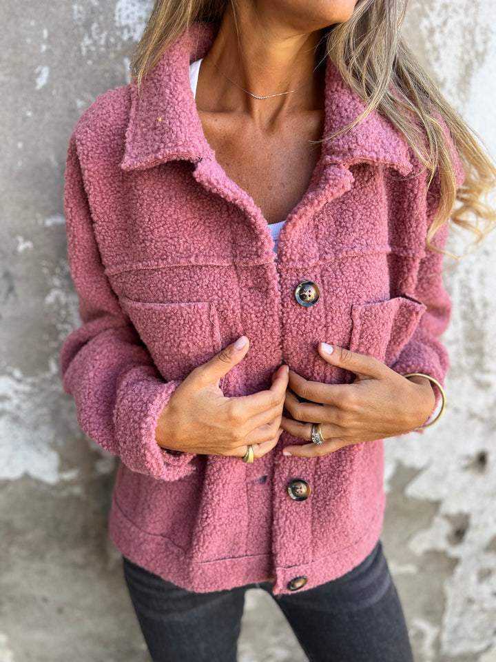 Plush Teddy Jacket for Women with Pockets - Soft, Cozy Fleece Layer, Relaxed Fit