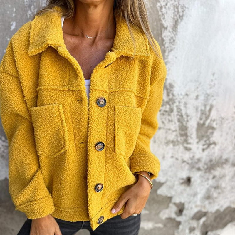 Plush Teddy Jacket for Women with Pockets - Soft, Cozy Fleece Layer, Relaxed Fit