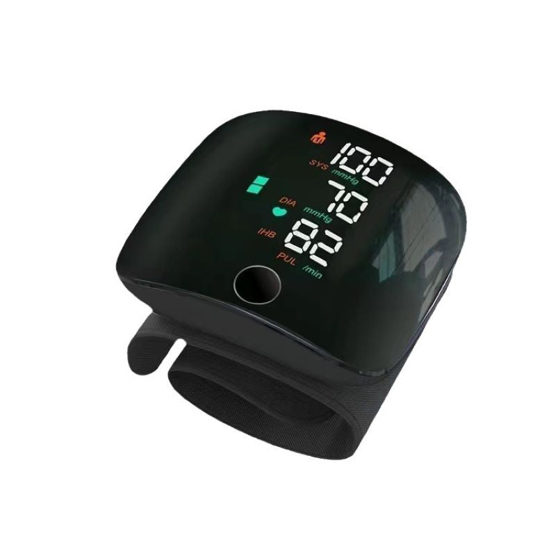 Wrist Blood Pressure Monitor with Large Backlit LED Display and Voice Guidance Function