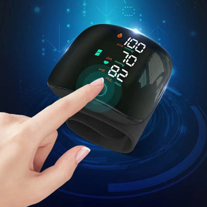 Wrist Blood Pressure Monitor with Large Backlit LED Display and Voice Guidance Function