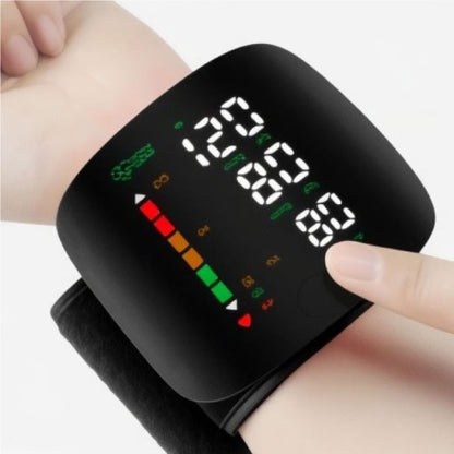 Wrist Blood Pressure Monitor with Large Backlit LED Display and Voice Guidance Function