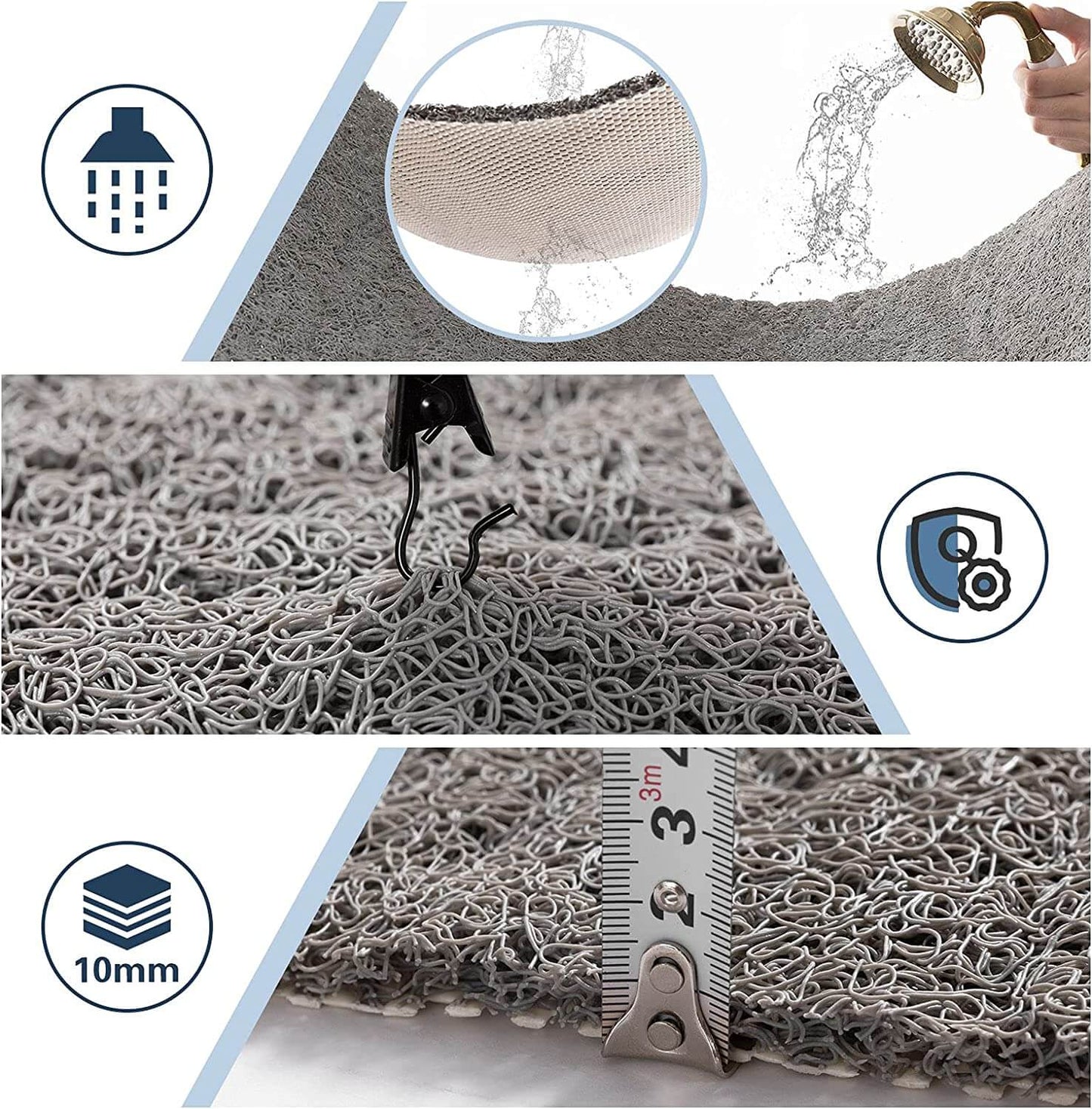 Non-Slip Loofah Bath Mat with Drainage Holes for Safer Showers and Bathroom Floors