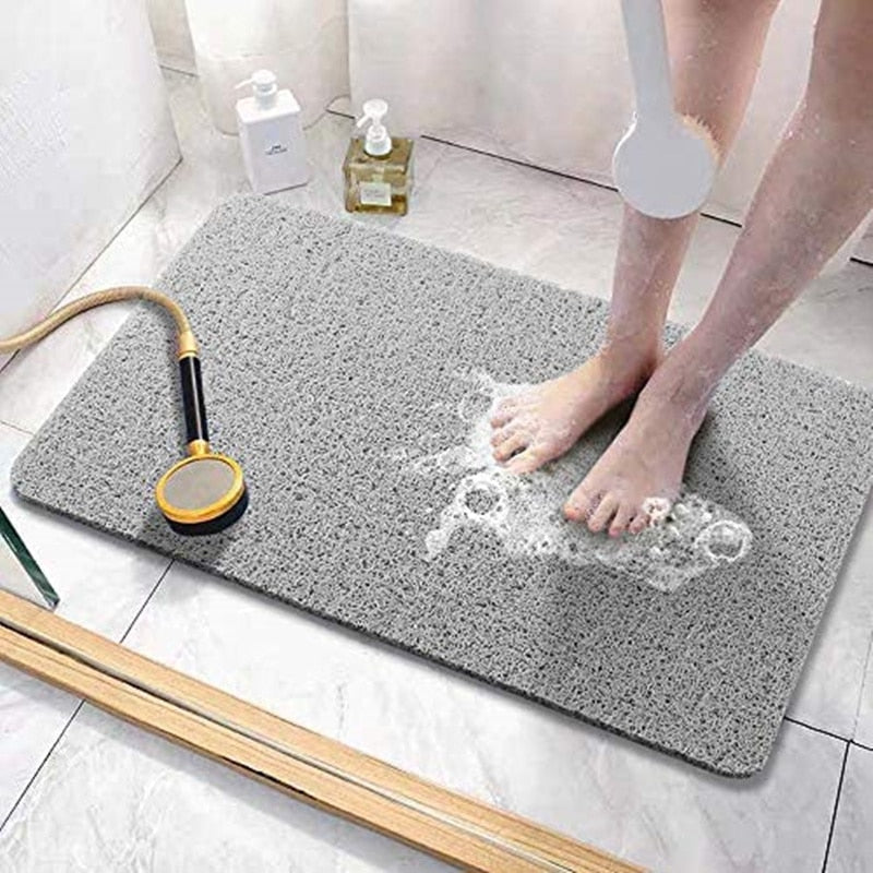 Non-Slip Loofah Bath Mat with Drainage Holes for Safer Showers and Bathroom Floors
