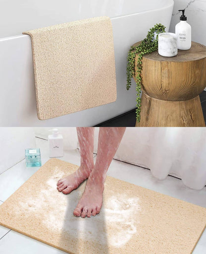 Non-Slip Loofah Bath Mat with Drainage Holes for Safer Showers and Bathroom Floors