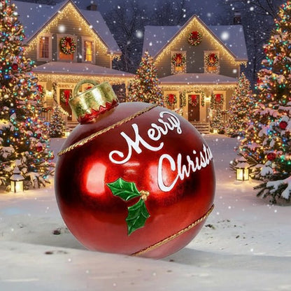 Inflatable Christmas Bauble Decorations - Large 60cm Weatherproof PVC Ornaments for Porches