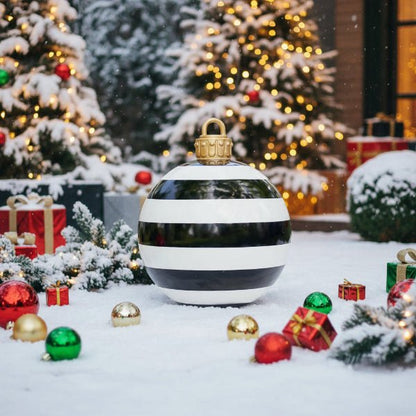 Inflatable Christmas Bauble Decorations - Large 60cm Weatherproof PVC Ornaments for Porches