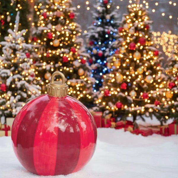Inflatable Christmas Bauble Decorations - Large 60cm Weatherproof PVC Ornaments for Porches