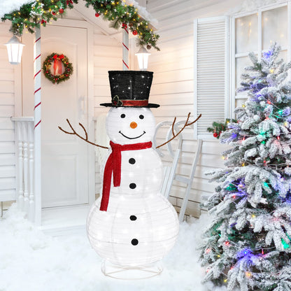 Outdoor LED Snowman Decoration - Collapsible Weatherproof Christmas Yard Light Decor