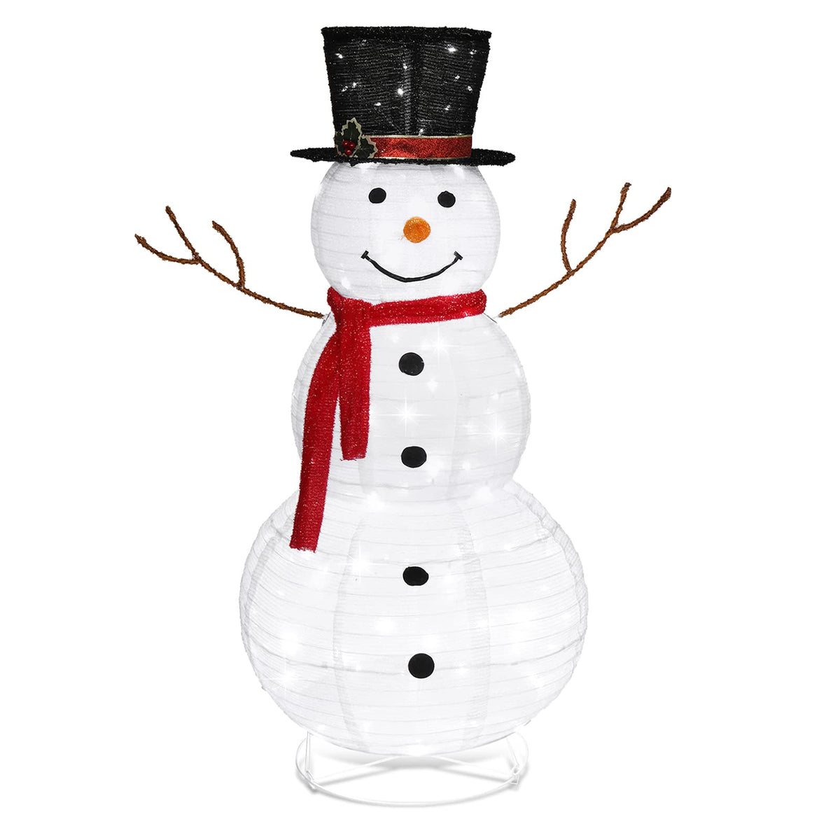 Outdoor LED Snowman Decoration - Collapsible Weatherproof Christmas Yard Light Decor