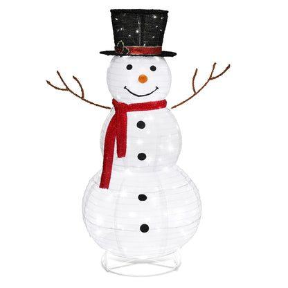 Outdoor LED Snowman Decoration - Collapsible Weatherproof Christmas Yard Light Decor