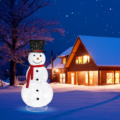 Outdoor LED Snowman Decoration - Collapsible Weatherproof Christmas Yard Light Decor