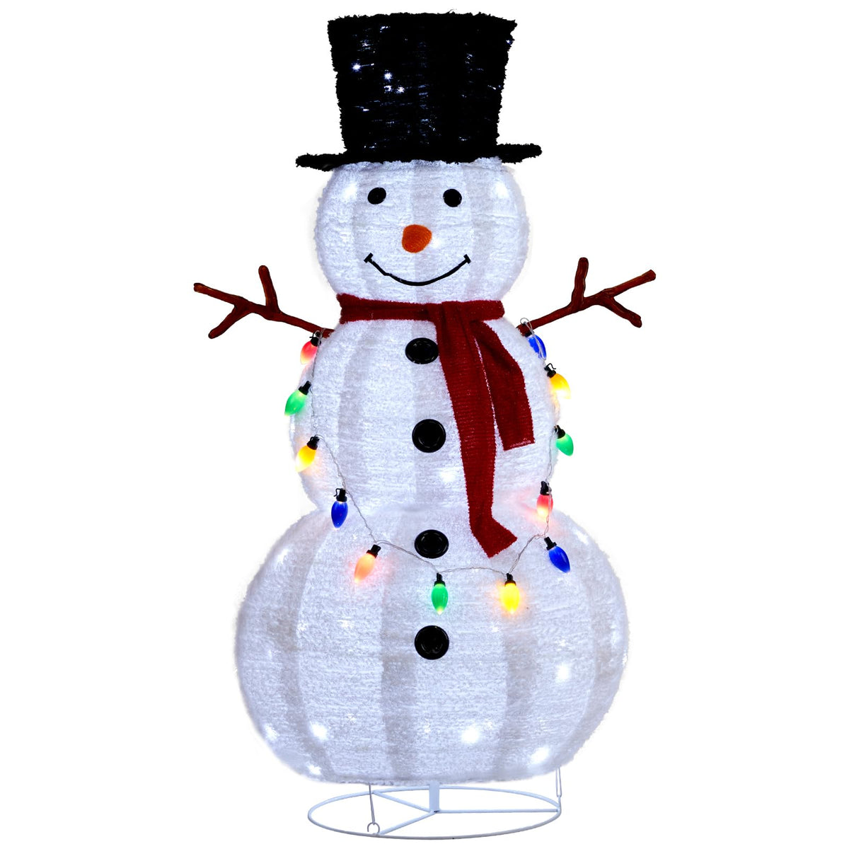 Outdoor LED Snowman Decoration - Collapsible Weatherproof Christmas Yard Light Decor